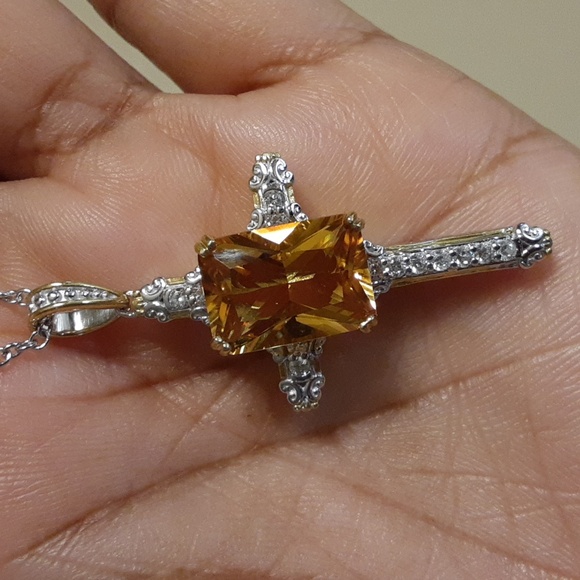 925 Genuine Fire Citrine and Untreated White Zircons.PRICE IS FIRM. - Picture 17 of 17